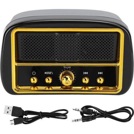 Enceinte Portable Bluetooth - Haut-Parleur Mini Sans Fil avec Micro Intégré - Basses Renforcées - 400 mAh - Noir (1/5)