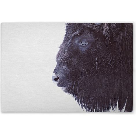 Leinwandbild Tiere Büffel M1-No.51086 - Kunstdruck auf Leinwand in Schwarz Weiß - Wandbild 45 x 30 cm (1/5)
