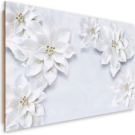 Quadro deco panel, Fiori bianchi nevoso di pianta - 60x40 (1/5)