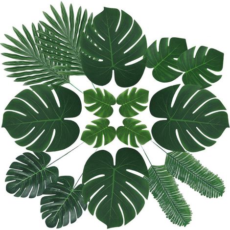 de 60 feuilles tropicales artificielles décoration hawaïenne