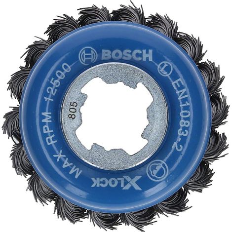 Bosch Professional 2608620727 Spazzola a Tazza Intrecciato Heavy, per Metallo, X-Lock, Ø 75 mm, Spessore Filo 0.5 mm, per Ø125 mm (1/4)