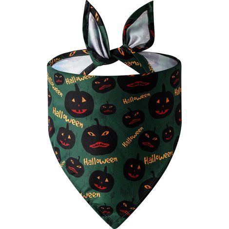 Écharpe triangulaire intéressante en coton à carreaux pour chien pour Halloween (1/3)