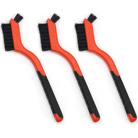 Ensemble de brosses métalliques multifonctions avec tête inclinée et différents types poils (1/3)