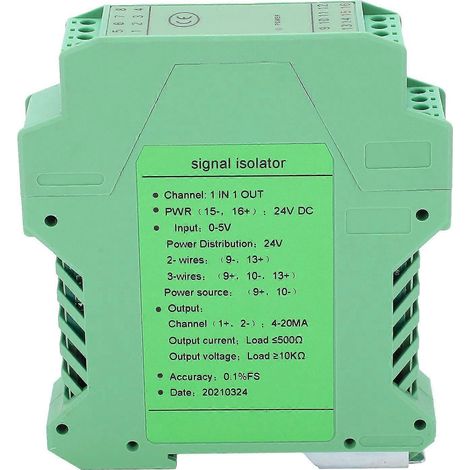 Isolateur de signal CC 1 entrée 1 sortie Transmetteur courant-tension Montage sur rail 0-5 V à 4-20 mA GLG (1/4)