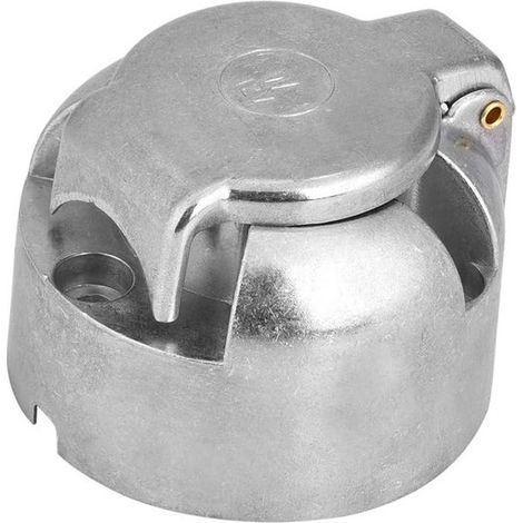 Adattatore per spina rimorchio a 7 pin da 12 V, per trasmissioni leggere europee, alluminio, ottone, argento, 7 pin, per caravan, camper, barche (1/4)
