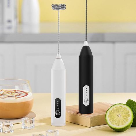 Mousseur de lait électrique portable 3 vitesses réglables Chargement USB Design portable Nettoyage facile Outil de cuisine sans fil (1/5)