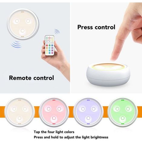 Led Puck Lights - Diamètre 65 mm - Alimentation Par Batteries AAA - Pour Armoires Et Placards - 6 Pièces (1/5)