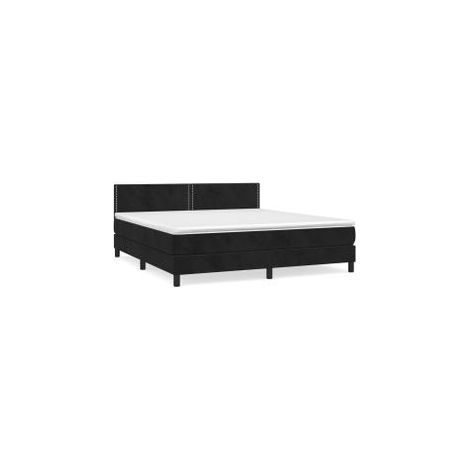 Sommier à lattes de lit avec matelas Noir 180x200 Velours (1/5)