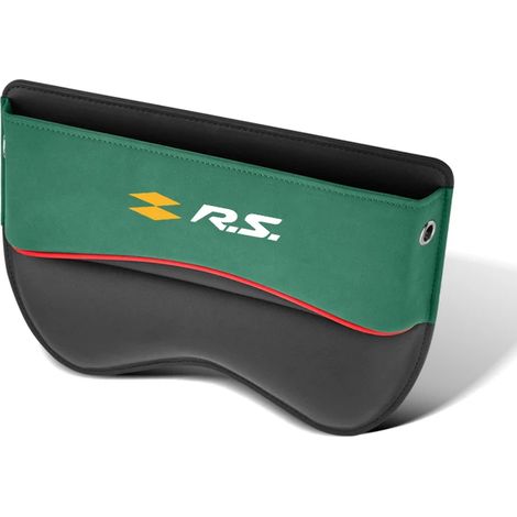 (Pour Vert) Organisateur d'espace entre les sièges auto, sac latéral avec ouverture pour câble de chargement, compatible Renault RS, boîte de rangement universelle pour siège auto, accessoires auto (1/5)