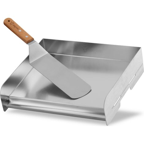 BBQ-Toro piastra per grigliare in acciaio inox, 32 x 28 cm, BBQ plancha, vassoio per grigliare, padella per grigliare