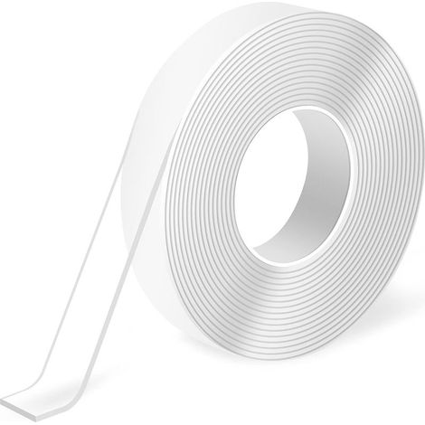 Double Face Extra Fort (3 mètres), Ruban adhésif double face robuste, sans traces, amovible,lavable – Ruban adhésif,3m10mm1mm (1/5)