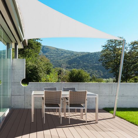 Voile d'ombrage imperméable 3 x 3 x 3 m Blanc – Triangulaire (1/5)