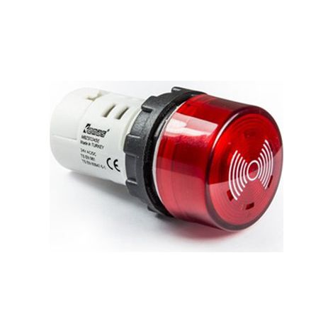 Zumbador monobloque, 24 V CA/CC, 90 dB, iluminado, rojo T0-MBZS024S