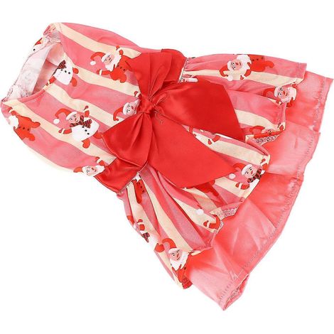 Robe de Noël pour animaux de compagnie, douce et agréable au toucher, avec un adorable motif Père Noël. Vêtements de Noël pour chiens à porter au quotidien. (1/2)