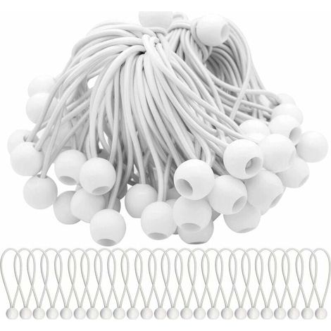 Lot de 50 tendeurs élastiques avec boules élastiques pour chapiteaux, tentes, banderoles et bâches. (1/4)