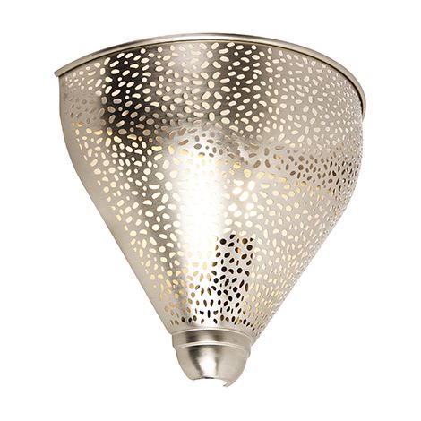 QAZQA Oriental Aplique oriental de acero con efecto de luz - Sinbad Acero Redonda Adecuado para LED Max. 1 x 40 Watt
