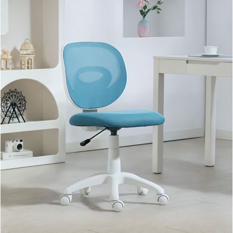 Sedia ufficio girevole senza braccioli blu OKMYHOME (1/5)