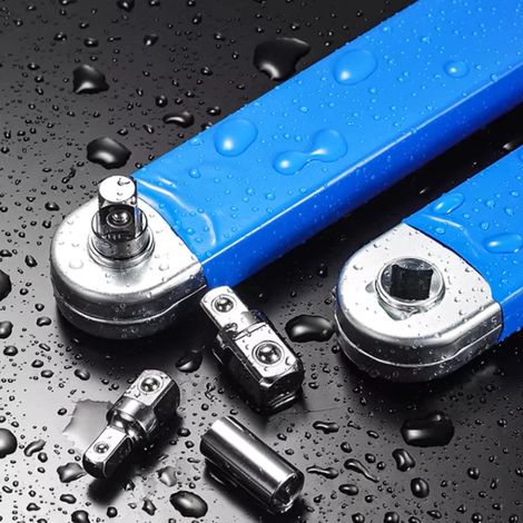 (Long-Red) Clé à rallonge coudée compacte à double usage, adaptateur, outil à main en acier au chrome-vanadium pour douilles à impact et cliquet de réparation automobile (1/5)
