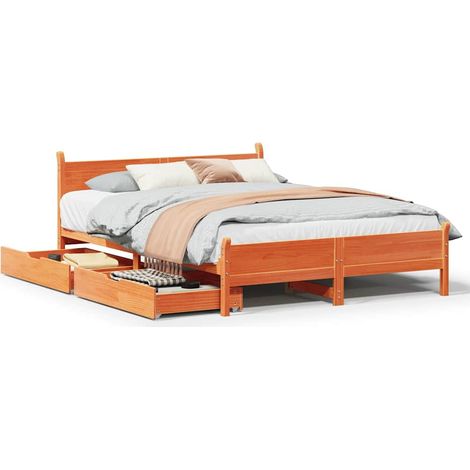 Maison Exclusive - Letto senza Materasso Marrone Cera 120x190 cm in Legno di Pino