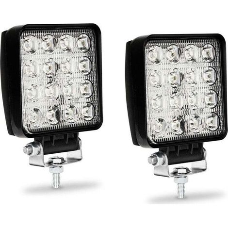ALOVZE Lot de 2 projecteurs de travail LED 48 W, antibrouillards pour voiture, camion, UTV, SUV, véhicule tout-terrain, tracteur, bateau (1/4)