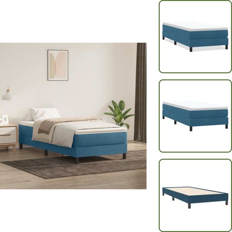 Boxspringbett ohne Matratze Dunkelblau 80x220 cm Samt - Boxspringbett - Boxspringbetten - Bett - Schlafzimmermöbel (1/5)
