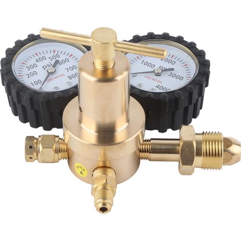 Régulateur de pression double jauge CGA580 pour azote et air comprimé, 0-800 PSI (1/5)