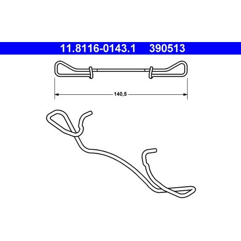 Ressort, étrier de frein ATE 11.8116-0143.1 AUDI 1041466 3A0 615 269 4A0 615 269