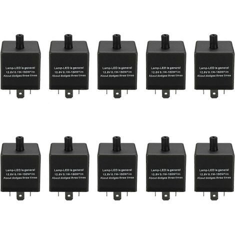 Relais clignotant LED réglable 10x 12V 3 broches pour clignotants de voiture (1/5)