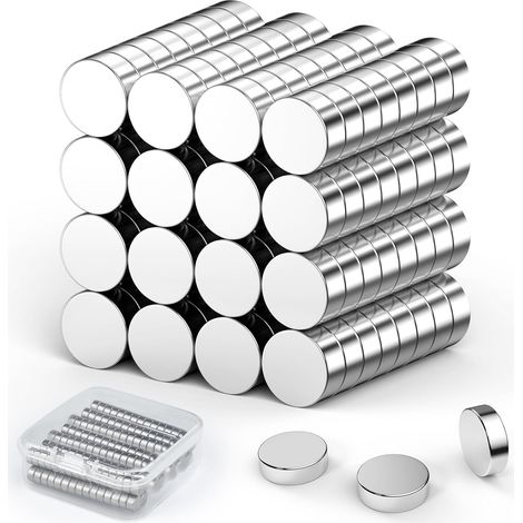 60 Stück Neodym-Magnete, 6 mm x 3 mm Mini-Magnete für Bastelarbeiten, Tafeln, Büro, Zuhause, Küche, Kühlschrank, DIY-Bilder, kleine Magnete (Silber)