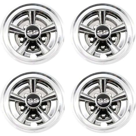 Lot de 4 Enjoliveurs 8 Pouces pour Voiturette de Golf Design 5 Rayons (1/4)