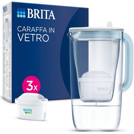 BRITA Caraffa filtrante acqua vetro (2.5L) incl. 3x BRITA filtri MAXTRA PRO All-in-1 riducono cloro, calcare, PFAS e metalli - Caraffa premium (1/5)