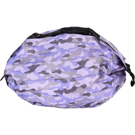 Sac de voyage imperméable grande capacité, pliable et portable, en motif camouflage violet, idéal pour les courses.