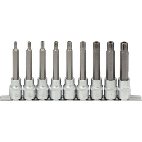 KS Tools 911.1630 Serie di Bussole Ribe, Lunghe, 9 Pezzi, M5-M14, 1/2" (1/3)