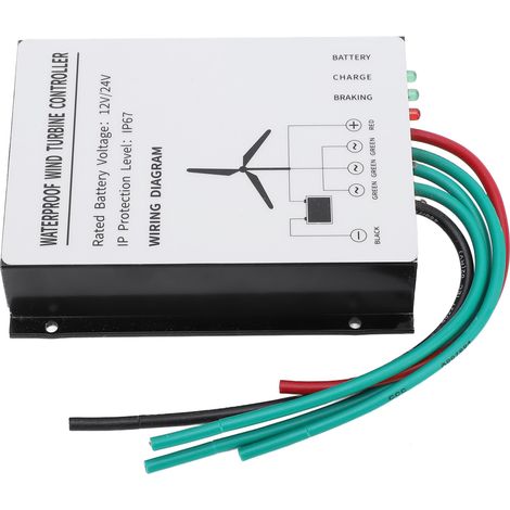 Régulateur éolienne 400W étanche IP67 pour génératrice 12V 24V boîtier aluminium contrôleur régulation vent (1/5)