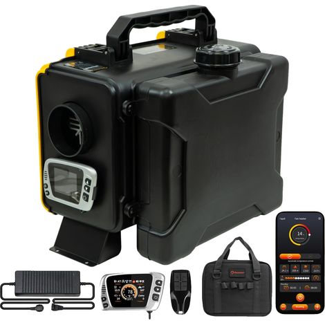 Chauffage à air diesel portable, contrôle Bluetooth, régulation intelligente de la température, avec sac de rangement (1/5)