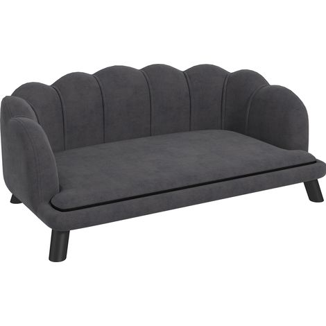 Sofá para perros gris oscuro con patas de madera HOMVRA (1/5)