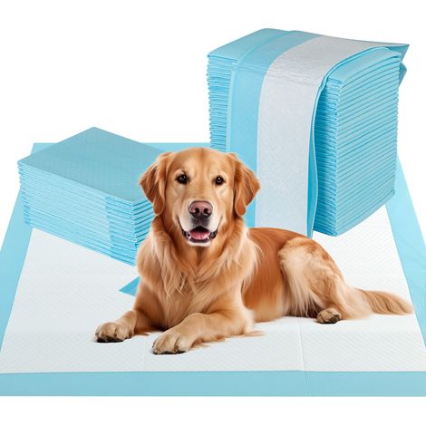Lot de Alaise pour Chien Jetable, Alese Chien à 6 Couches, Tapis Propreté Chiot Chat Étanche, Absorption Rapide, Tapis Chiot Chat Pipi, 90x90cm,100 (1/5)