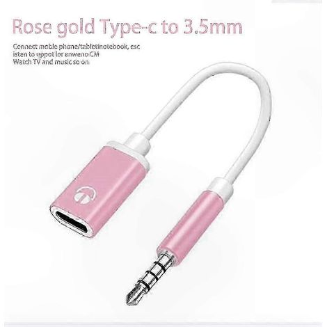 Câble adaptateur USB-C femelle vers jack 3,5 mm mâle pour casques, lecteurs MP3 et ordinateurs portables (1/5)