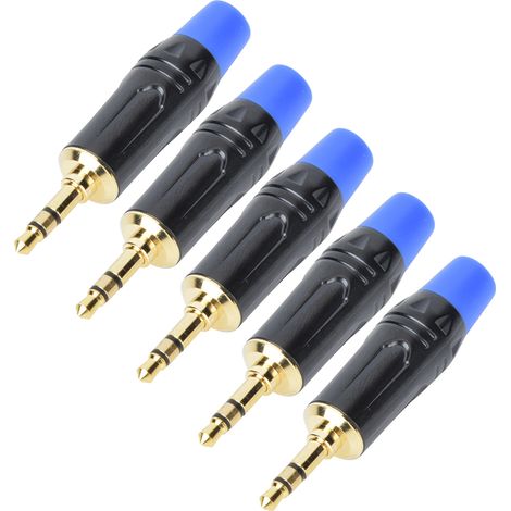 Packung mit 5 3,5-mm-Klinkenstecker-Adaptern für DIY-Stereo-Audiokabel (1/5)
