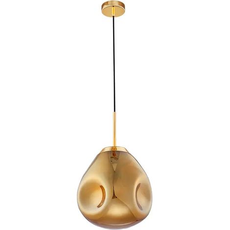 [NEUWERTIG] B-Ware Nova Luce Pendelleuchte Hängeleuchte Lava E27 Led Gold Dimmbar 120x25 Cm Lampe