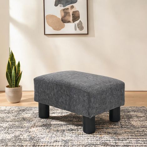 Pouf coloris gris foncé en polyetser plastique 40 x 30 x 24 cm (1/5)