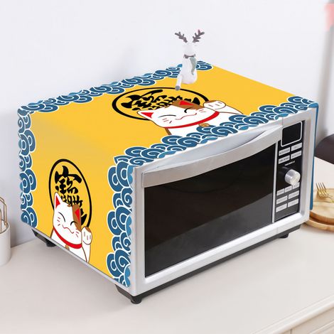 Housse micro-ondes imperméable 35x100cm style nordique avec chat porte-bonheur (1/5)