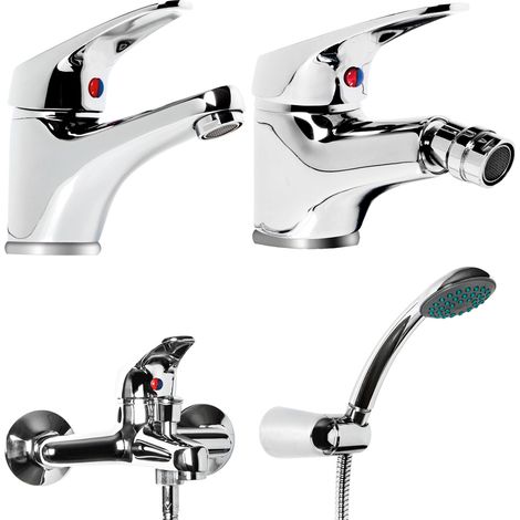Tris rubinetti miscelatori bidet lavabo esterno vasca linea europa cromata