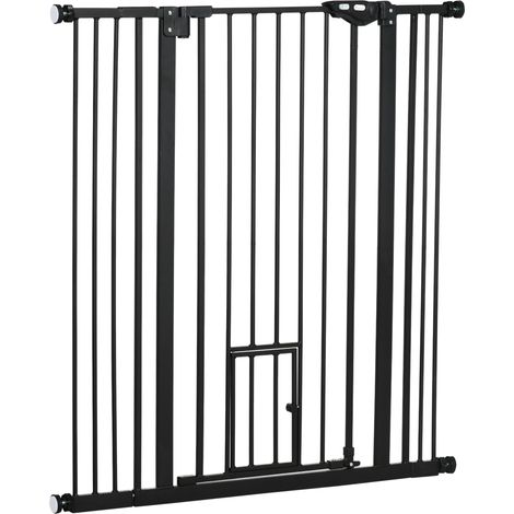 Haustier-Sicherheitsgitter, 104,1 cm hoch, mit selbstschließendem Tor und Doppelverriegelung, Schwarz