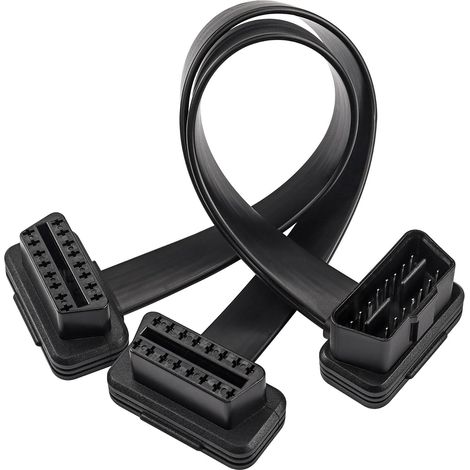 1.6ft OBD-II 16 Pin Splitter Extension Flat Cable OBD2 Male to Dual Female Adapter Cable Splitter OBDII Y Cable for GPS Tracker Diagnostic Tool & Code Reader (0.5M/1.6FT) (1/5)