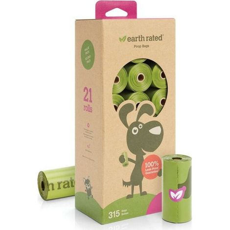 EARTH RATED Display bolsas recambio lavanda 21 rollos x 15 bolsas