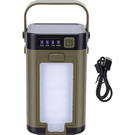 Lanterne Solaire de camping pliable LED, rechargeable USB et solaire, 6 modes d'éclairage, IPX4 étanche, pour tente, randonnée et urgence (1/5)