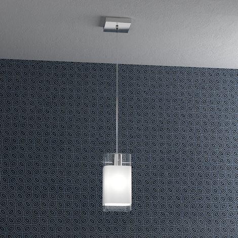 Sospensione Contemporanea Wild Metallo Cromo Vetro Satinato 1 Luce E27