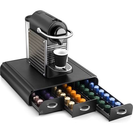 Kaffeekapsel-Organizer, 3 Schubladen, Nespresso-kompatibel, Take A Break, Schwarz (1/5)