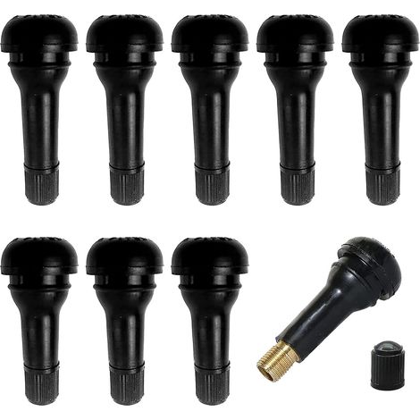 Valves de Pneu, Capuchon Auto en Caoutchouc Snap-in pour Jantes - pour Voiture et Moto - Noir (1/5)